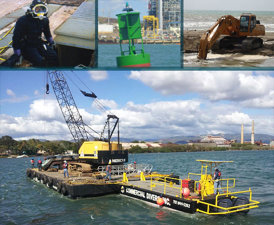 our services commercial diver, aids to navigation, marine construction