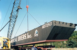 sectional barge on the truck